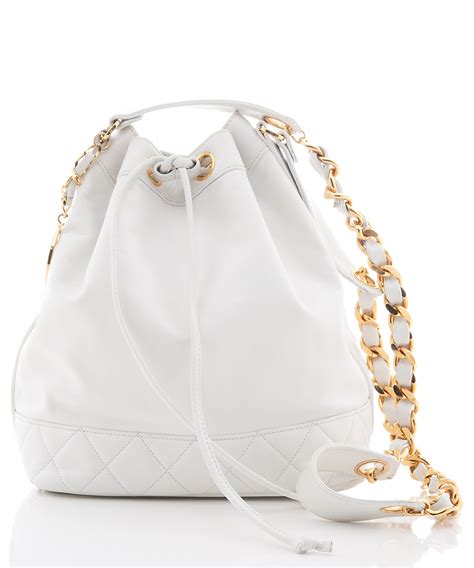 chanel bucket white|chanel drawstring bag.